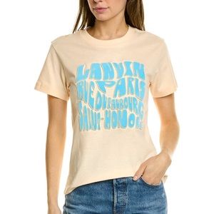 Lanvin Waved Tufted T-shirt Orange Blue